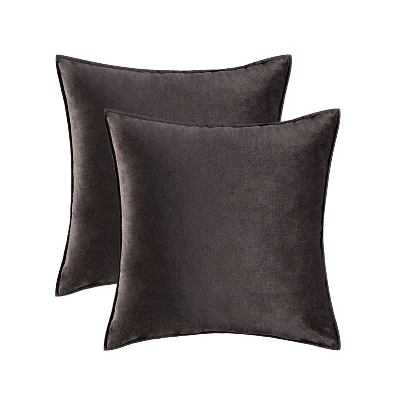 Pillow Cover Plush Velvet Knife-Edge Seam & Hidden Zipper