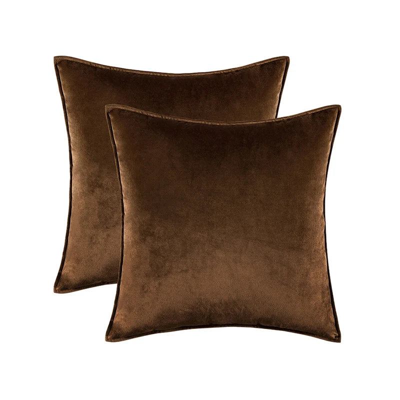 Pillow Cover Plush Velvet Knife-Edge Seam & Hidden Zipper