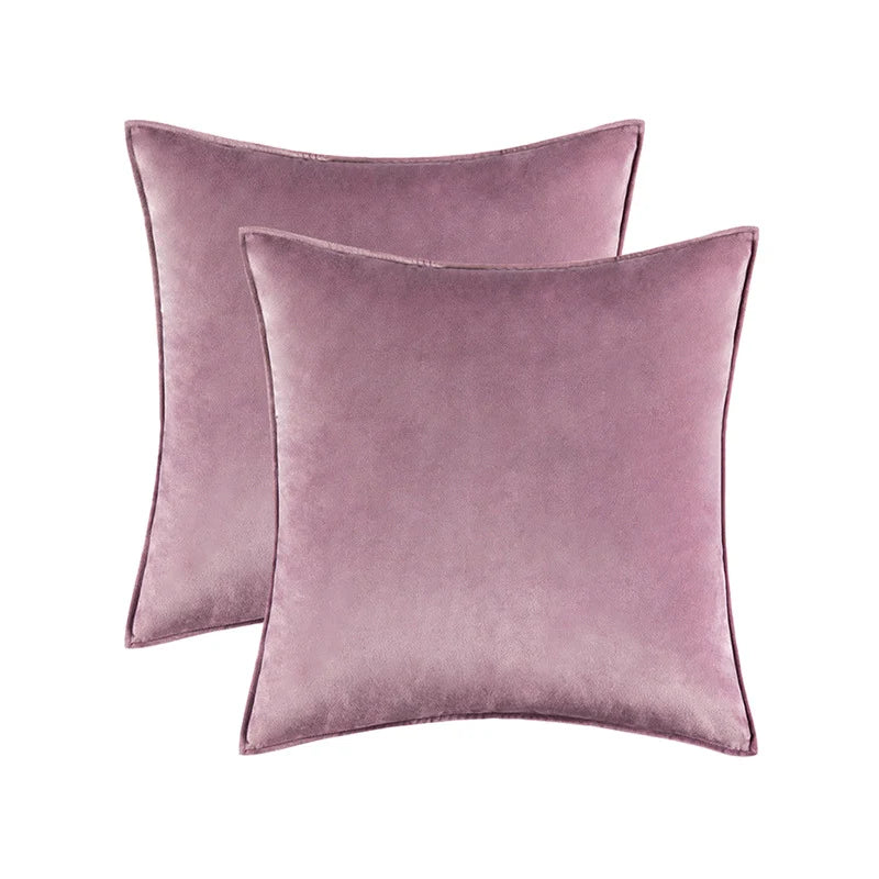 Pillow Cover Plush Velvet Knife-Edge Seam & Hidden Zipper