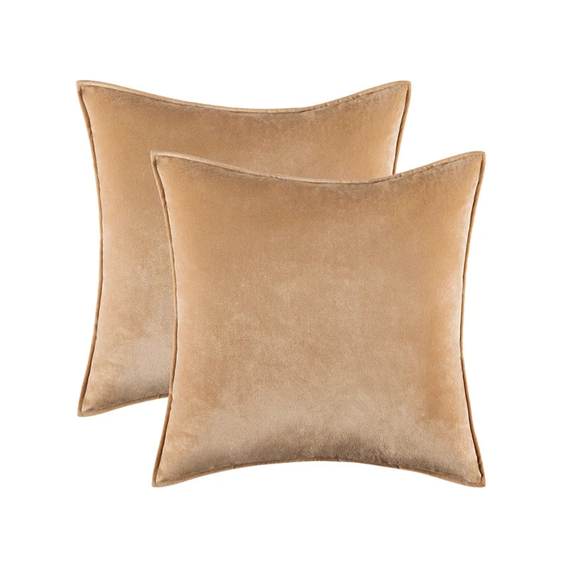 Pillow Cover Plush Velvet Knife-Edge Seam & Hidden Zipper