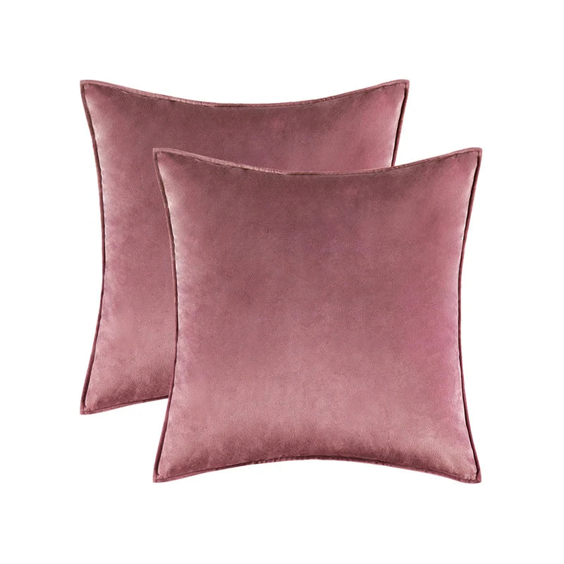 Pillow Cover Plush Velvet Knife-Edge Seam & Hidden Zipper