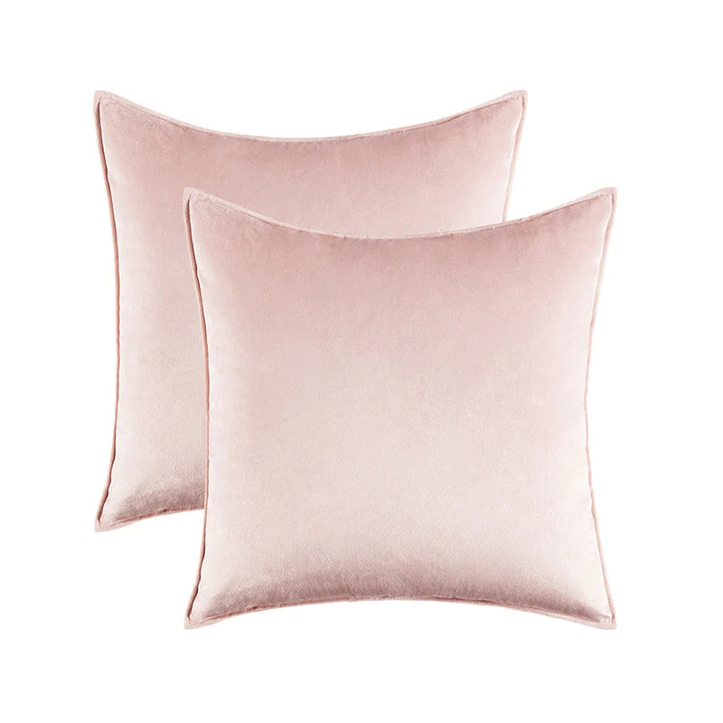 Pillow Cover Plush Velvet Knife-Edge Seam & Hidden Zipper
