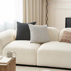 Pillow Cover Point Tufted Linen Feel Concealed Zipper