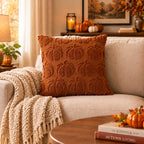 Pillow Cover Pumpkin Pattern Soft Fleece Concealed Zipper