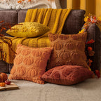 Pillow Cover Pumpkin Pattern Soft Fleece Concealed Zipper