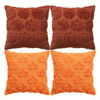 Pillow Cover Pumpkin Pattern Soft Fleece Concealed Zipper
