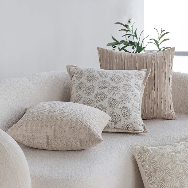 Pillow Cover Quilted Cable Microfiber Hidden Zipper