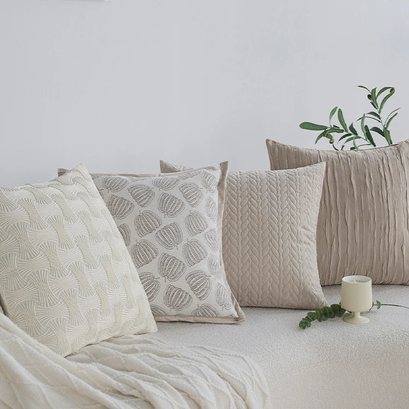 Pillow Cover Quilted Cable Microfiber Hidden Zipper
