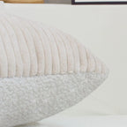 Pillow Cover Reversible Ribbed Microvelvet & Sherpa Hidden Zipper