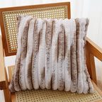 Pillow Cover Ribbed Faux Fur 18x18 Inch Concealed Zipper