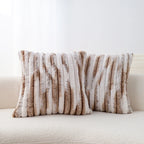 Pillow Cover Ribbed Faux Fur 18x18 Inch Concealed Zipper