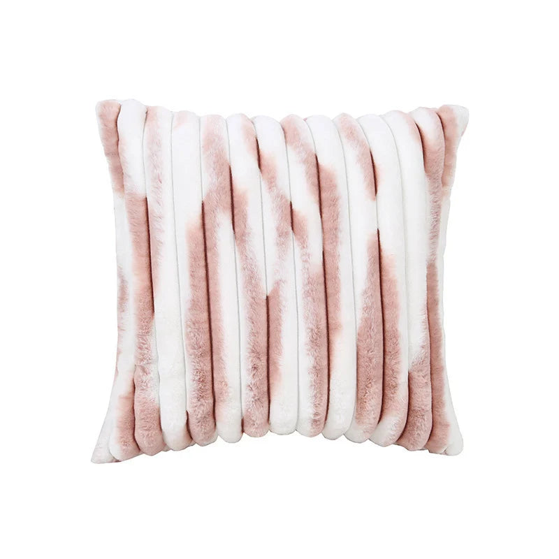 Pillow Cover Ribbed Faux Fur 18x18 Inch Concealed Zipper