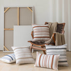 Pillow Cover Set Handwoven Cotton Braided Accents