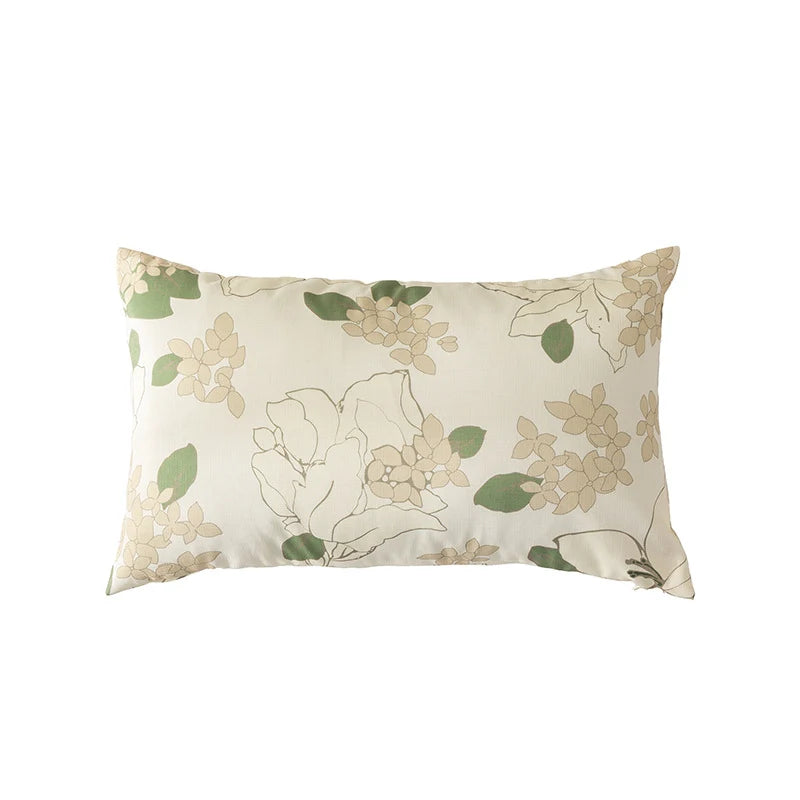 Pillow Cover Sketched Floral Linen-Look Concealed Zipper