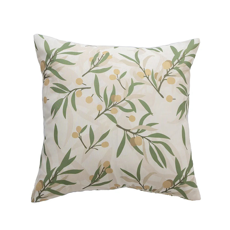 Pillow Cover Sketched Floral Linen-Look Concealed Zipper
