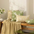 Pillow Cover Sketched Floral Linen-Look Concealed Zipper