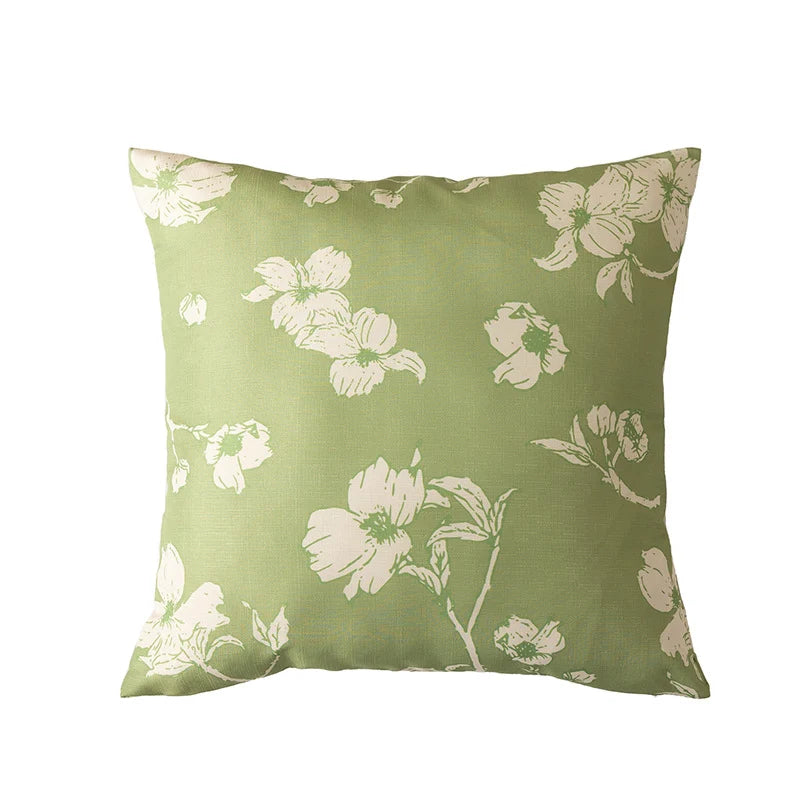 Pillow Cover Sketched Floral Linen-Look Concealed Zipper