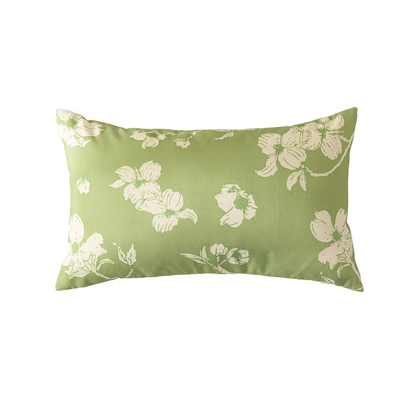 Pillow Cover Sketched Floral Linen-Look Concealed Zipper