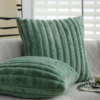Pillow Cover Teddy Plush Layered Ribbed Reversible 18x18