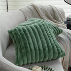Pillow Cover Teddy Plush Layered Ribbed Reversible 18x18