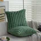 Pillow Cover Teddy Plush Layered Ribbed Reversible 18x18