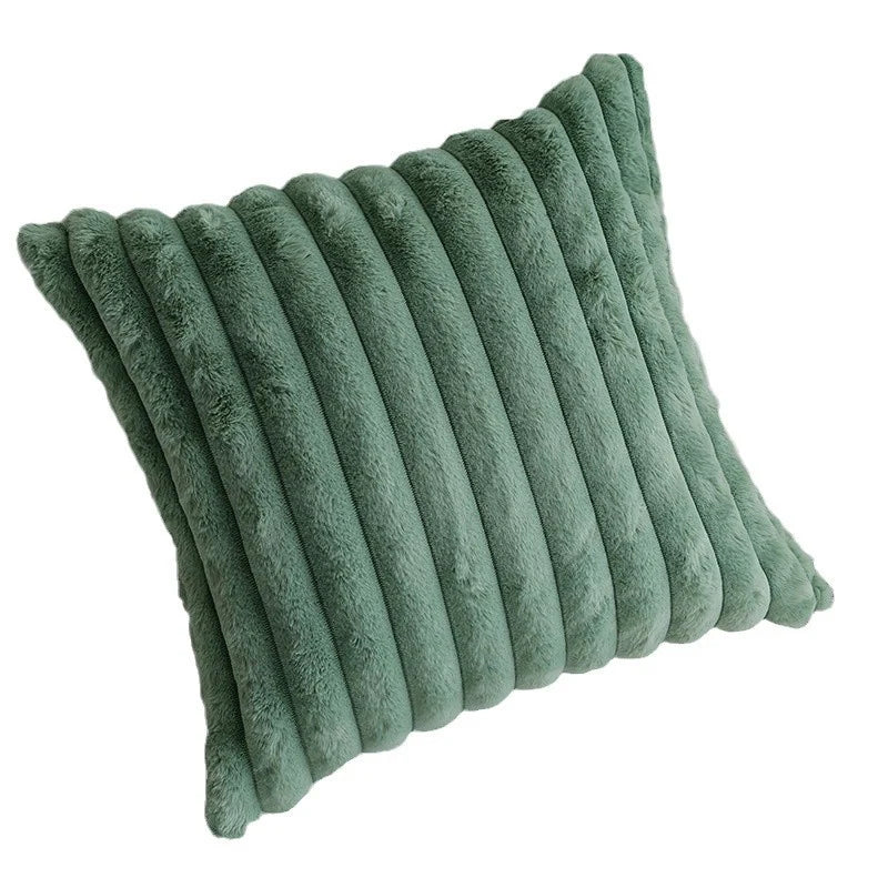 Pillow Cover Teddy Plush Layered Ribbed Reversible 18x18