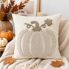 Pillow Cover Tufted Chenille Suede-Like Microfiber Hidden Zipper