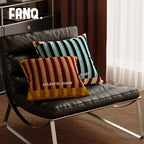 Pillow Cover Velvet Striped Contrast Piped Border