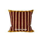Pillow Cover Velvet Striped Contrast Piped Border