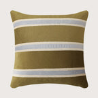 Pillow Cover Velvet Woven Horizontal Stripes Concealed Zipper