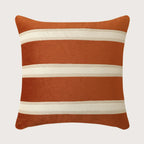 Pillow Cover Velvet Woven Horizontal Stripes Concealed Zipper