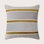 Pillow Cover Velvet Woven Horizontal Stripes Concealed Zipper