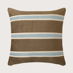 Pillow Cover Velvet Woven Horizontal Stripes Concealed Zipper