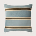 Pillow Cover Velvet Woven Horizontal Stripes Concealed Zipper