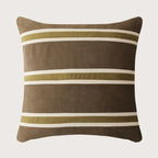 Pillow Cover Velvet Woven Horizontal Stripes Concealed Zipper