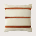 Pillow Cover Velvet Woven Horizontal Stripes Concealed Zipper