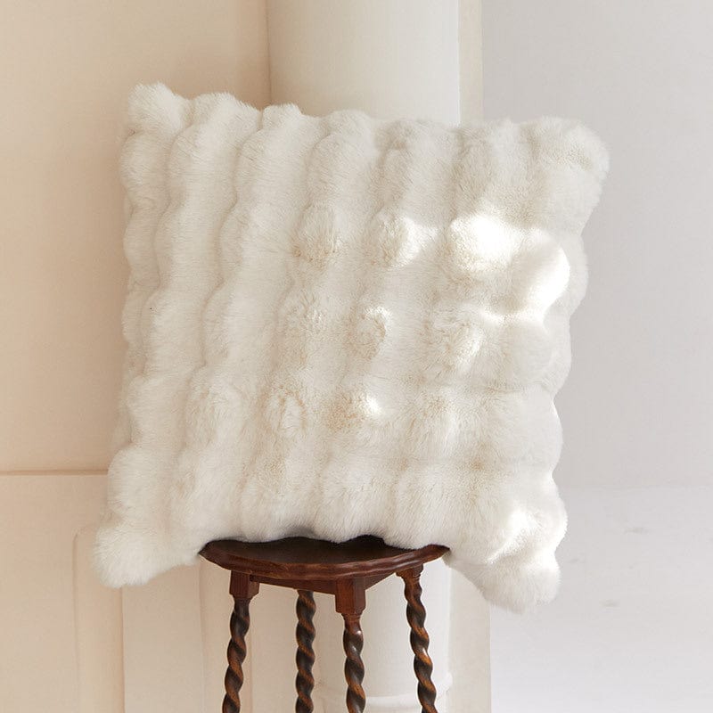 Pillow Cover Velvety Rabbit-Fur Polyester Blend