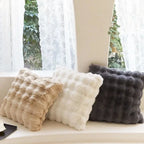 Pillow Cover Velvety Rabbit-Fur Polyester Blend