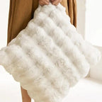 Pillow Cover Velvety Rabbit-Fur Polyester Blend