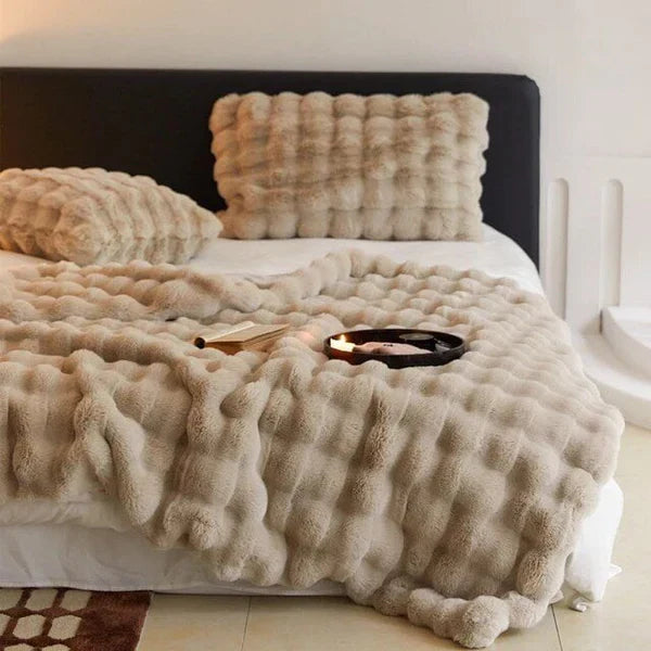 Pillow Cover Velvety Rabbit-Fur Polyester Blend