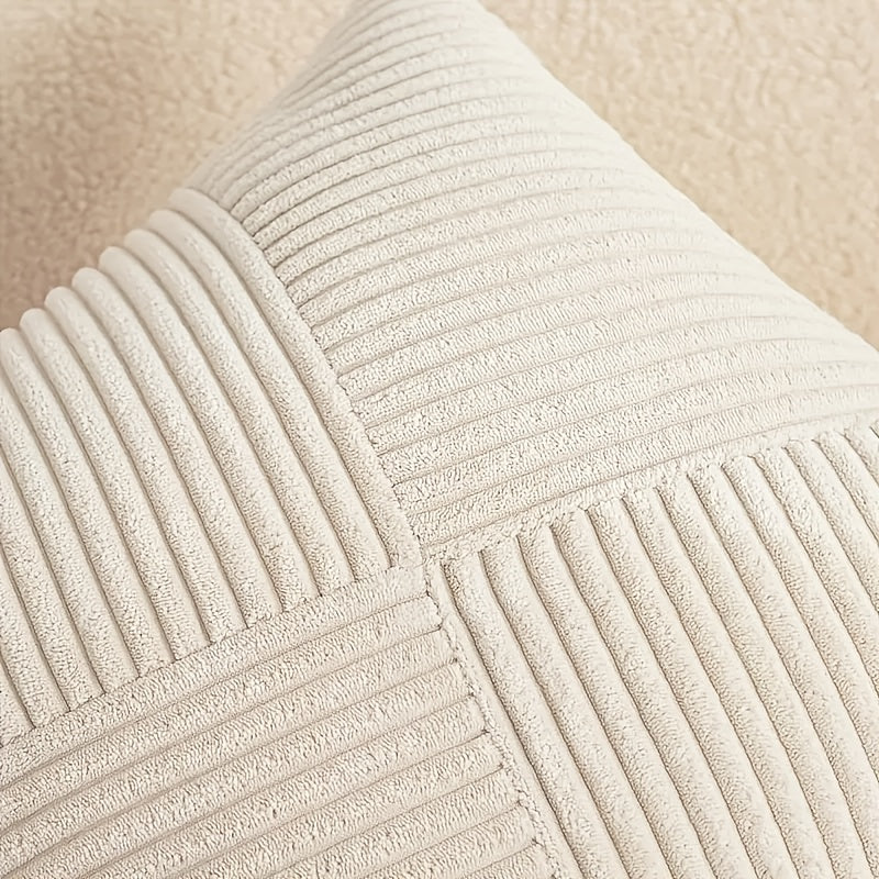Pillow Covers Corduroy Ribbed Hidden Zipper Set of Two