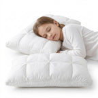Pillow Quilted Cooling Ice-Silk Microfiber Fill Medium-Firm Support