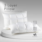 Pillow Quilted Cooling Ice-Silk Microfiber Fill Medium-Firm Support