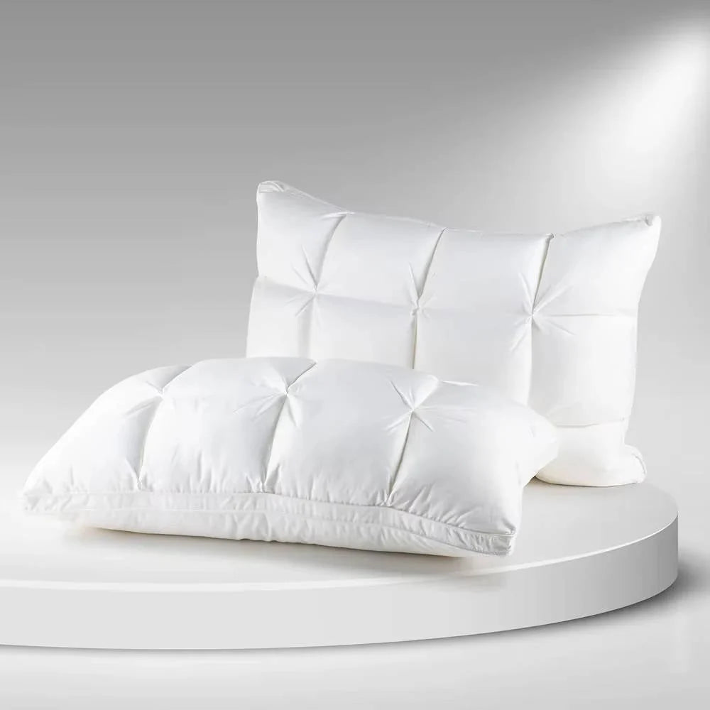 Pillow Quilted Cooling Ice-Silk Microfiber Fill Medium-Firm Support