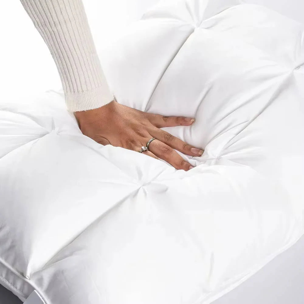 Pillow Quilted Cooling Ice-Silk Microfiber Fill Medium-Firm Support