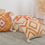 Pillow Set Hand-Tufted Geometric Cotton Cover Square & Lumbar