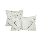 Pillow Set Hand-Tufted Geometric Cotton Cover Square & Lumbar