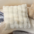 Pillowcase Faux Fur Ribbed Wave Concealed Zipper