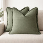Pillowcase Set Cotton-Linen Invisible Zipper 45x45 cm