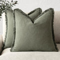 Pillowcase Set Cotton-Linen Invisible Zipper 45x45 cm